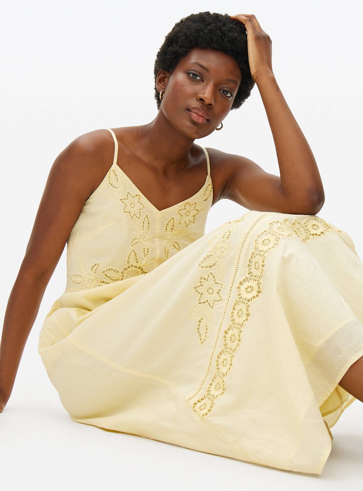 Yellow Cutwork Midaxi Strappy Dress 6 - Image 2